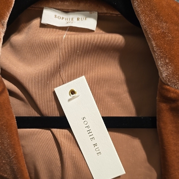 NWT Sophie Rue Leather Red Velvet Blazer Jacket – Size XS - Picture 5 of 11